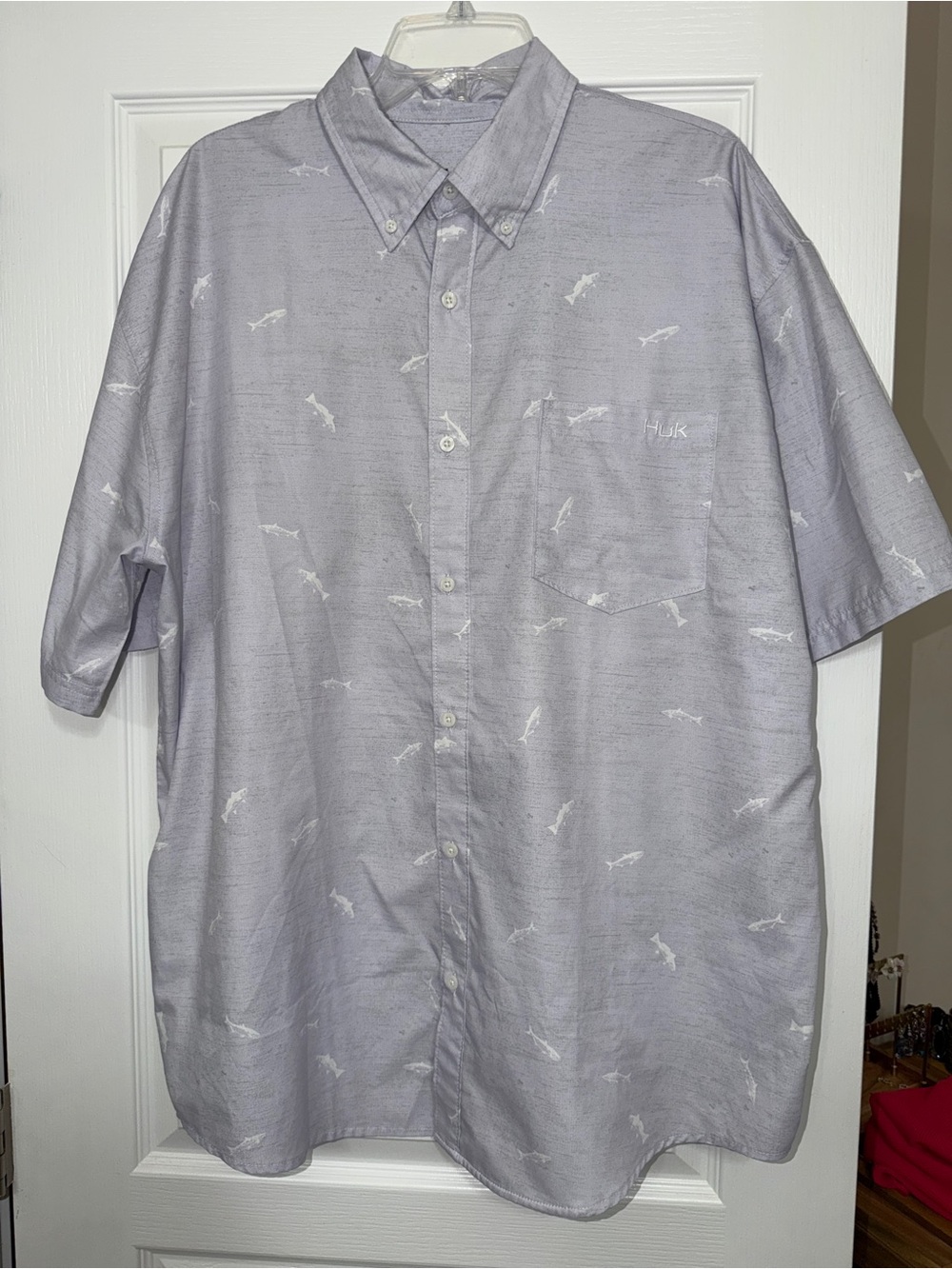Huk Tide Point Fish Plaid Short Sleeve Shirt